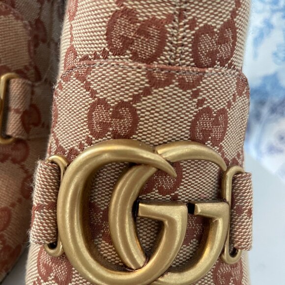 Gucci GG Canvas Boots – 4-Inch Heel, Iconic Elegance in Every Step - Picture 15 of 16